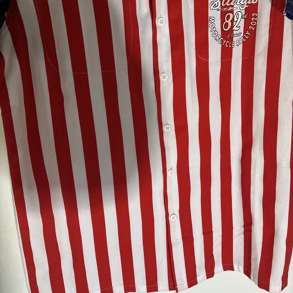 Biker Apparel Sturgis 2022 American Flag Button Up Shirt Size M NWT - Picture 10 of 12